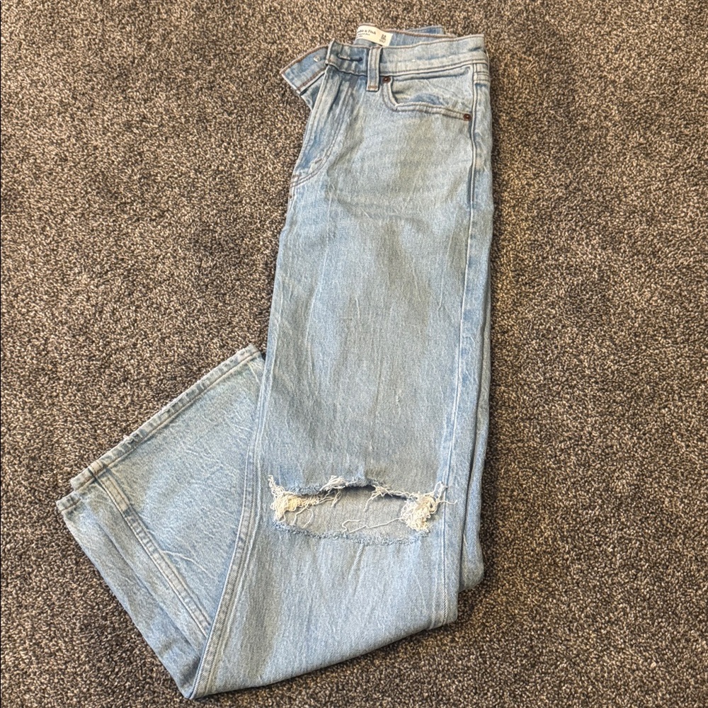 Abercrombie & Fitch Light Blue Relaxed, High Rise Jeans